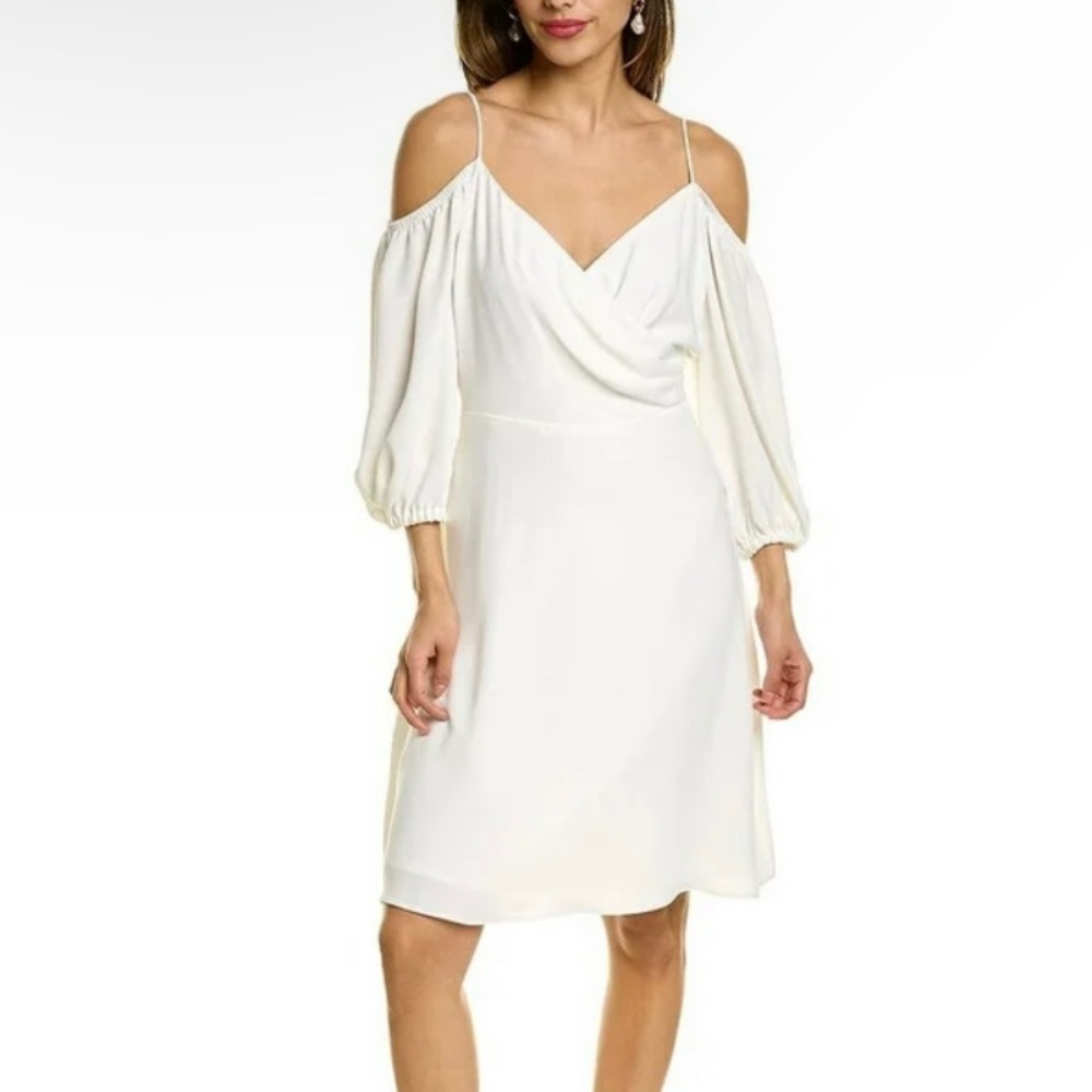 Trina Turk Sonora Sunrise White Dress On/Off Shoulders Spaghetti Straps Size 2 - Picture 7 of 11